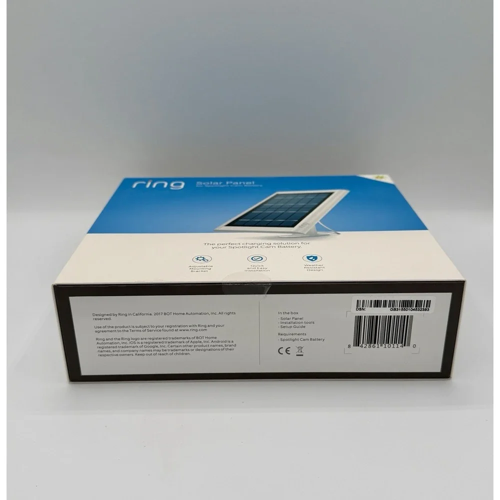 Ring Solar Panel for Spotlight Cam Battery White - New/Sealed